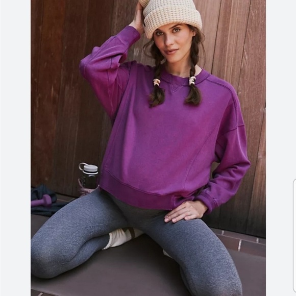 FP Movement x HATCH Purple Sweatshirt Maternity Collab Pullover Crewneck NEW - Picture 9 of 9